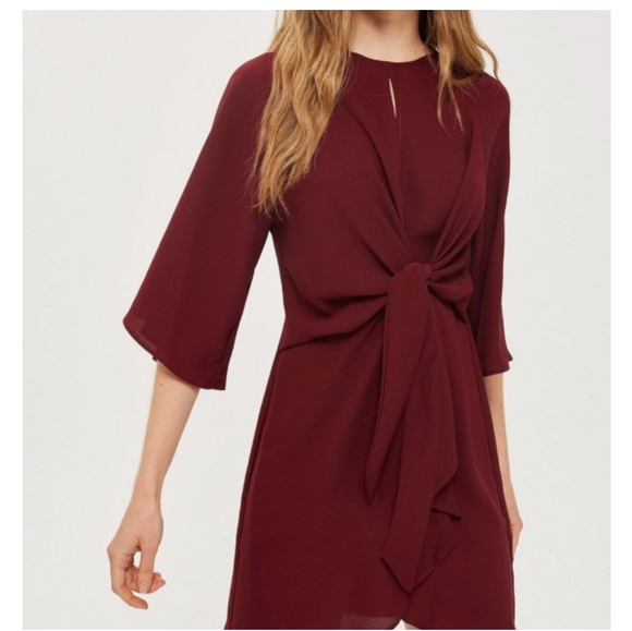 T C E C Red Tie Front Women's Dress. Size L. 🆕 - Picture 10 of 14